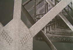 laser engraved bridge on paper