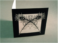 very delicately laser cut peacock feather greeting card