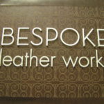 laser etched leather and acrylic sign
