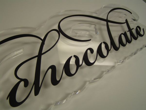 Custom sign for a chocolate company