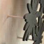 detail of laser cut flower installation.