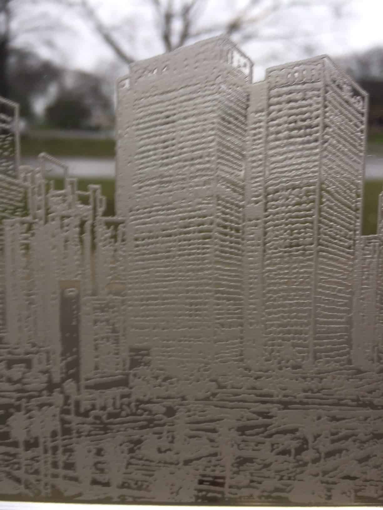 Laser Engraved L.A. Skyline on Acrylic