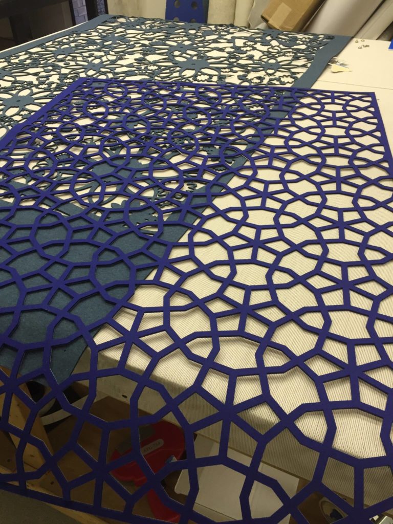 Laser Cut Felt Wall Covering