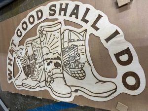 Laser Cutting Shapes Creates Large, 96" Laser Cut and Laser Engraved Wooden Sign