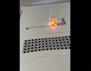 Demonstration of Laser Cutting Patterns in Paper