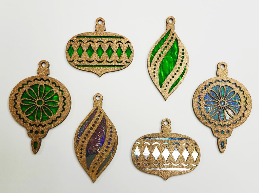 Custom Laser Cut Wooden Vintage Christmas Ornaments