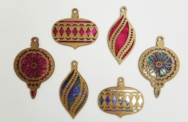 Custom Laser Cut Wooden Vintage Christmas Ornaments