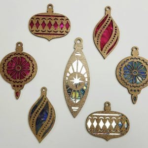 Custom Laser Cut Wooden Vintage Christmas Ornaments