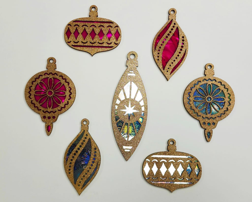 Custom Laser Cut Wooden Vintage Christmas Ornaments