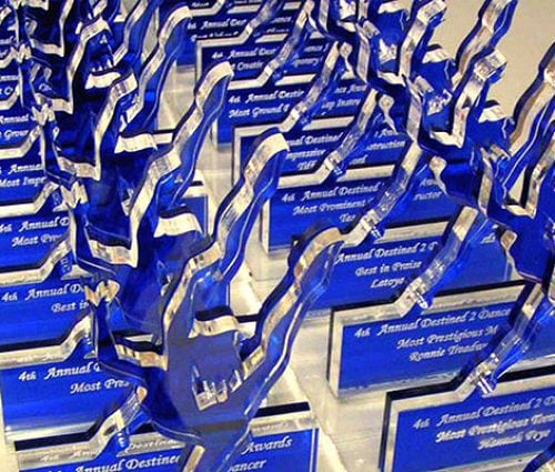 Laser Cut and Engraved Acrylic Awards