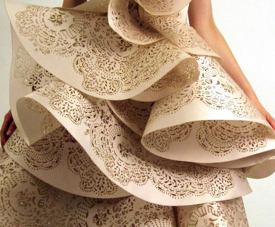 laser cut dress detail for Marchesa dress