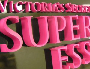 laser cut Victoria's Secret sign